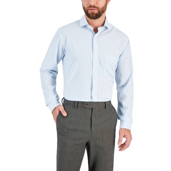 Club Room Men's Regular Fit Traveler Dress Shirt Blue Size 16 x 32/33 MSRP $60 - Picture 1 of 1